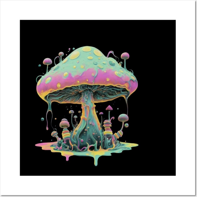 Space Magical Mushroom Wall Art by Aldrvnd